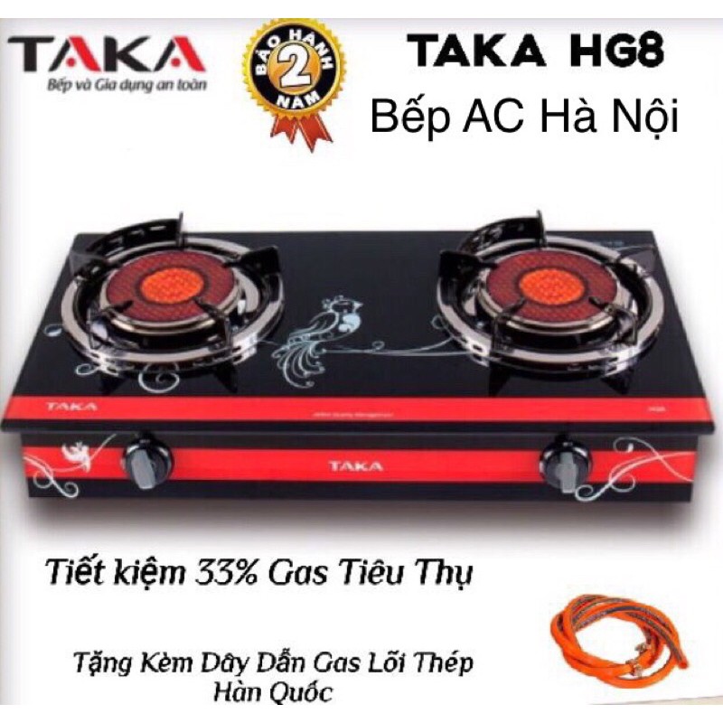 [Mã 267ELSALE hoàn 7% đơn 300K] Bếp gas dương hồng ngoại Taka HG8