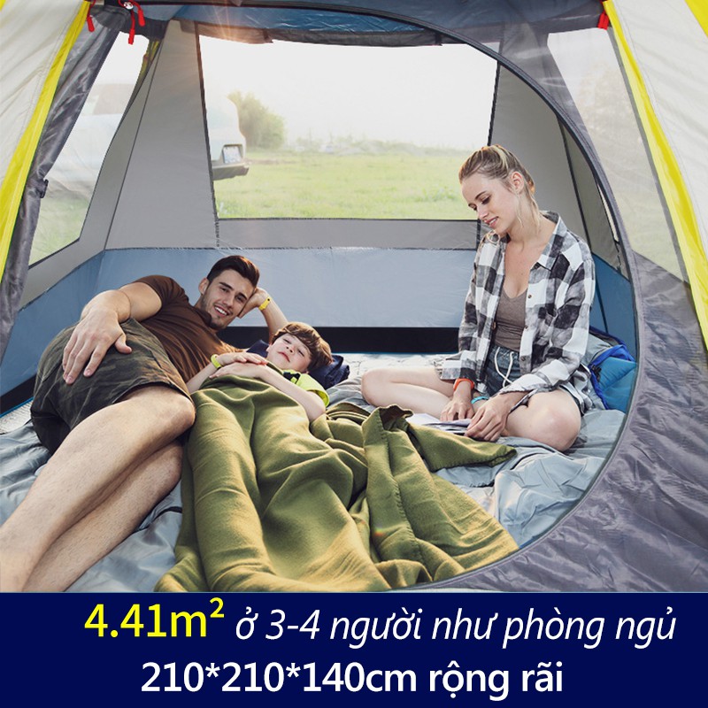 FU79GR  Lều cắm trại cỡ lớn 3-4 người picnic tự động, 1 cửa chính 3 cửa sổ, chống nắng mưa hiệu quả superbank908 | BigBuy360 - bigbuy360.vn