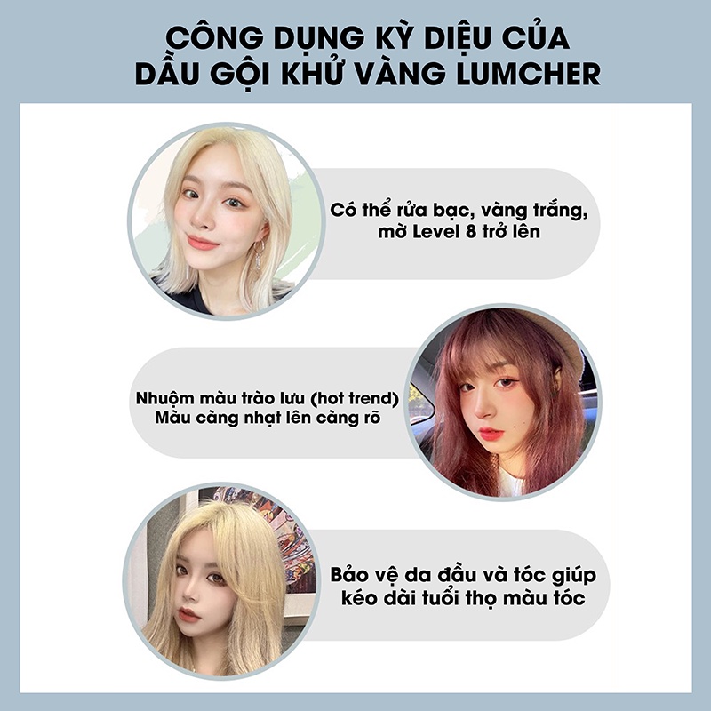 Dầu gội tím khử vàng giữ màu tóc nhuộm tại nhà chính hãng Lumcher