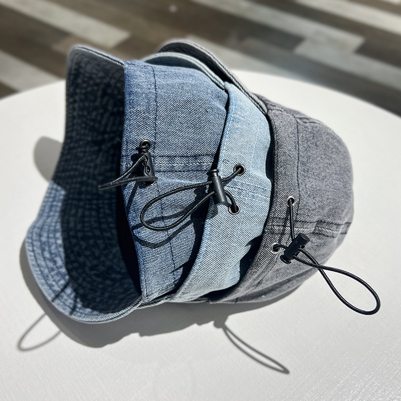 Mũ Chống Nắng Rộng Vành Hàn Quốc Vải Jean Có Dây Rút Thoáng Khí Jussy Fashion Kiểu Nón Nữ Che Nắng Uzzlang Chống Tia Uv