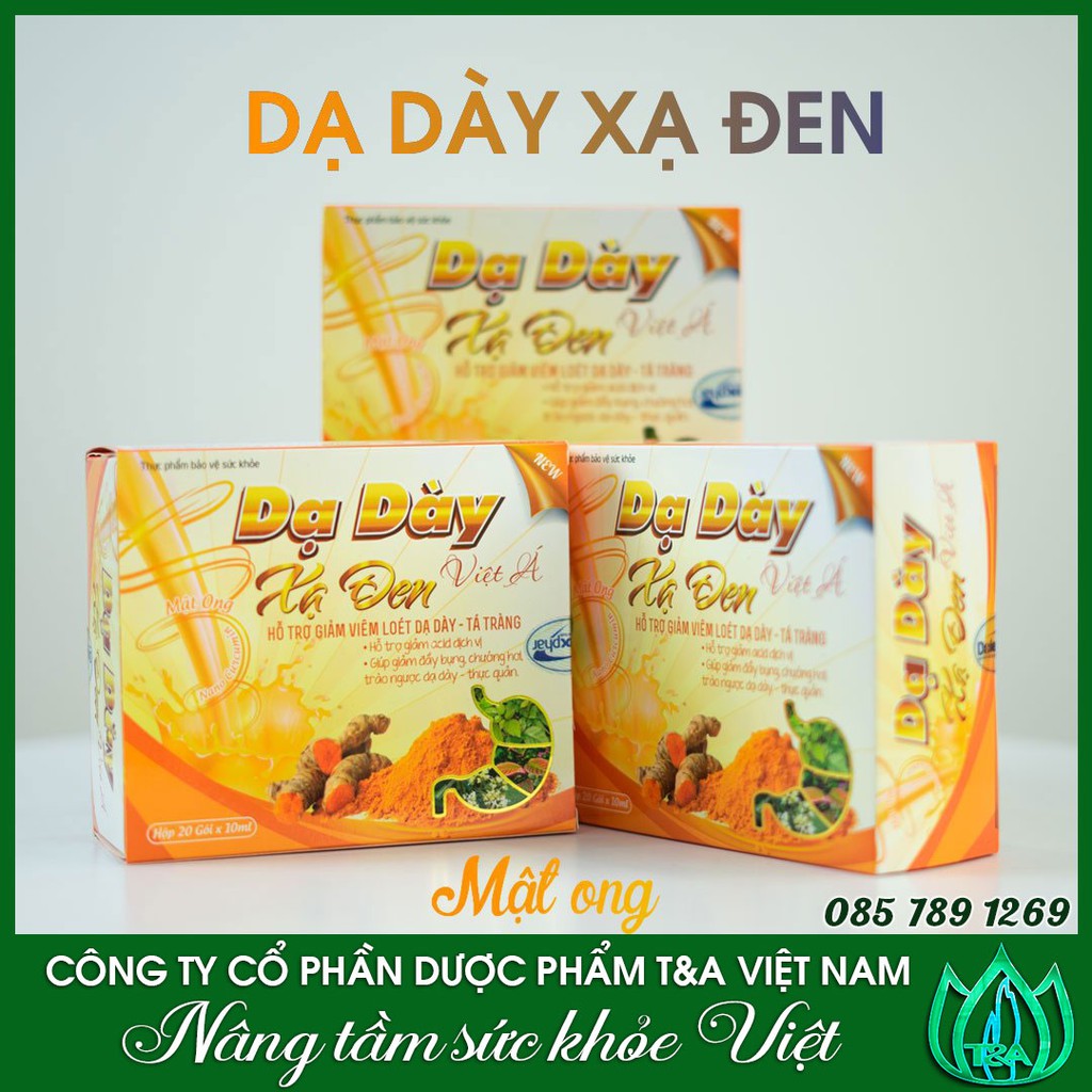 Dạ dày xạ đen Việt Á bảo vệ niêm mạc dạ dày, giảm đầy bụng, chướng hơi, trào ngược dạ dày Nano Curcunin
