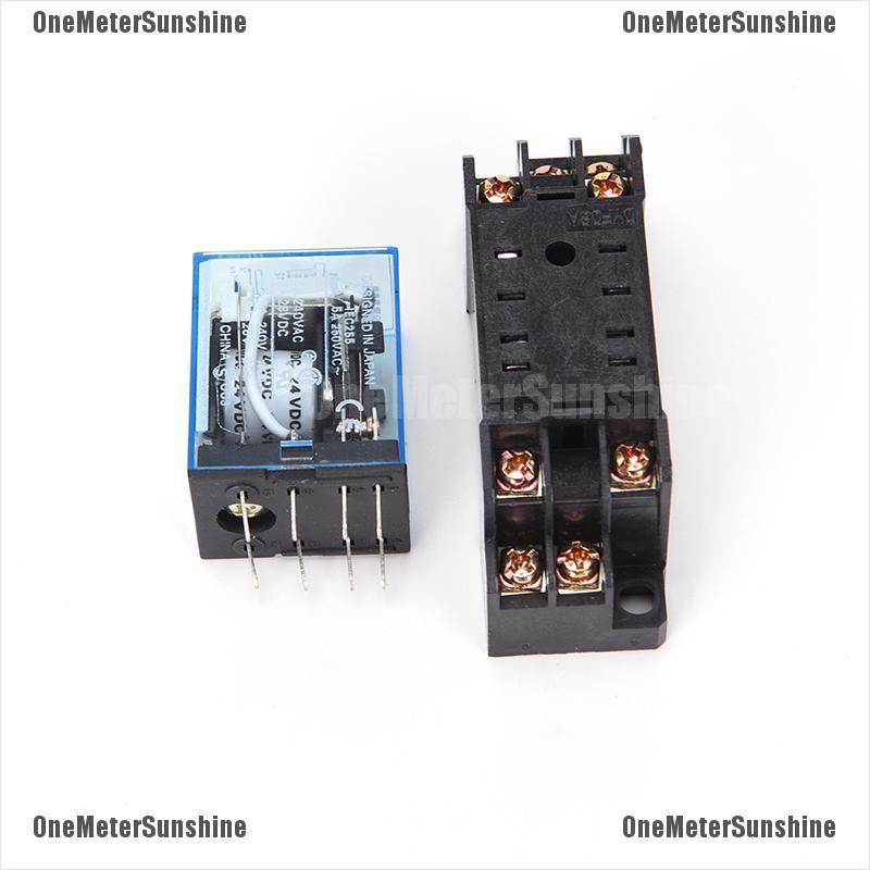 Rơ Le Nguồn Điện Onemetersunshine 24vdc 5a My2Nj Hh52P-L 8 Pins 2p2t Dpdt Với Đế Cắm