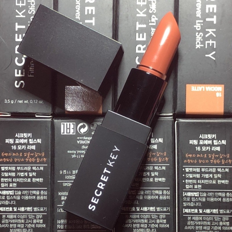 Son Lì Secret Key Fitting Forever Lipstick Hàn Quốc - Màu 16 Mocha Latte (Cam đất)