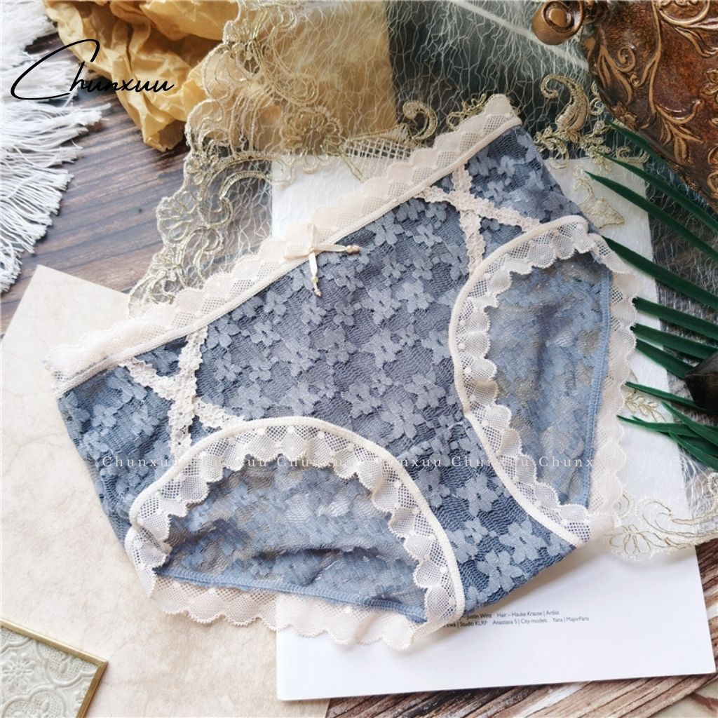 Quần lót nữ ren hoa cao cấp CHUNXUU chất liệu mềm mại kháng khuẩn, màu trung tính ngọt ngào - QC72