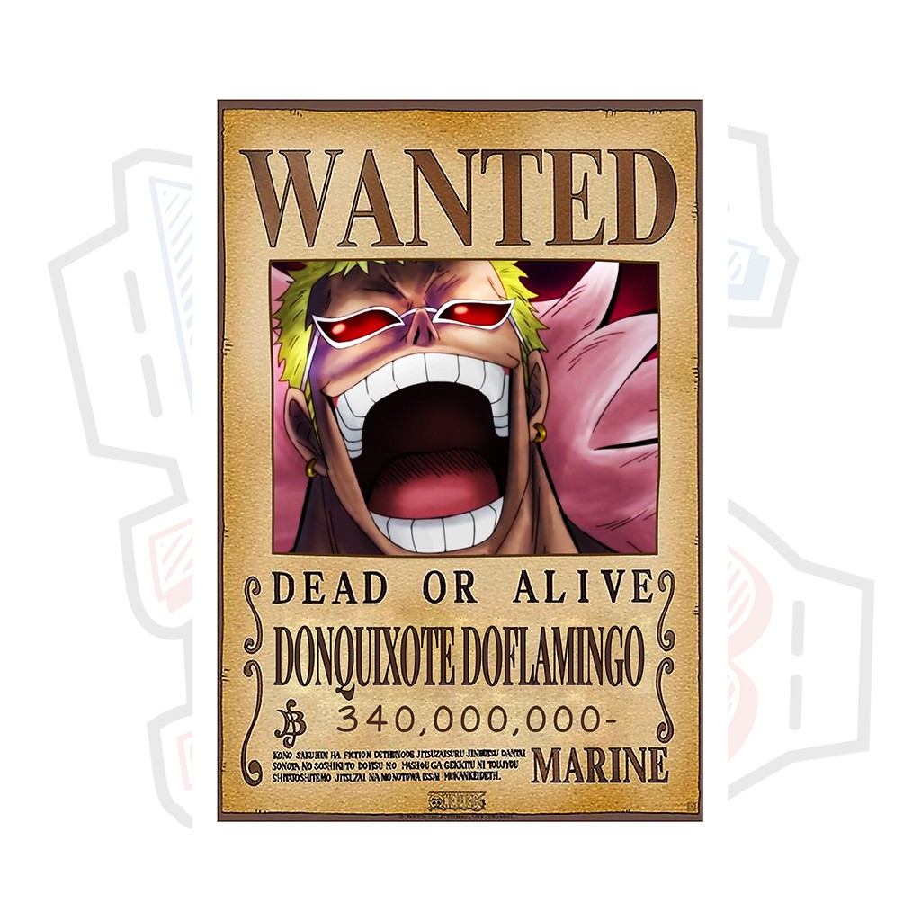 Poster truy nã Donquixote Doflamingo ver 2 (Thất Vũ Hải) - One Piece