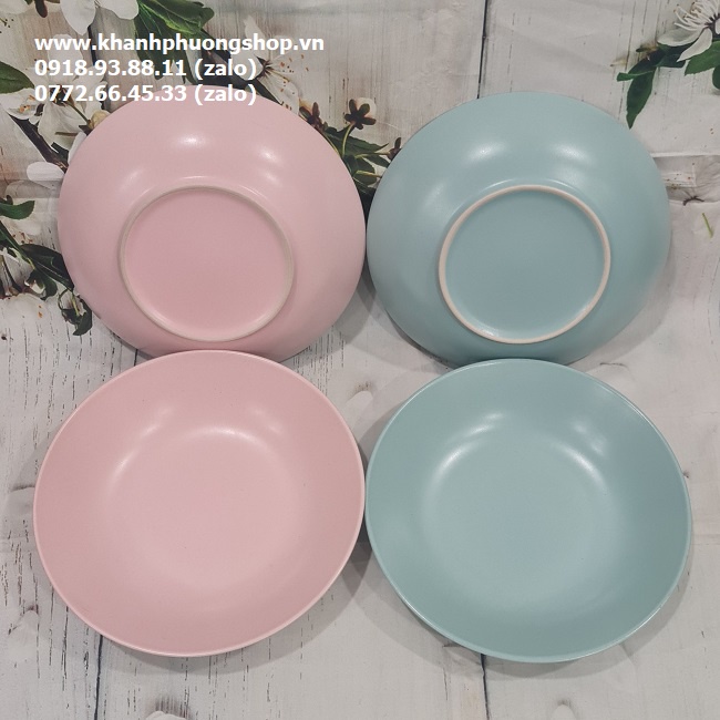 Bộ tô dĩa sứ dày đẹp màu pastel - bộ tô dĩa sứ dày đẹp