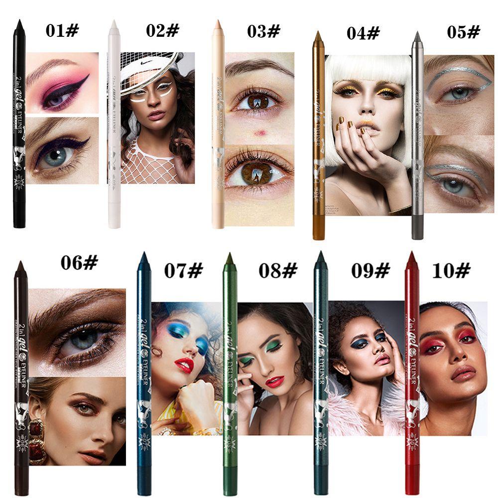 Bút Kẻ Mắt Dạng Gel 10 Màu Tùy Chọn Chống Mồ Hôi Mới Mịn Trang Điểm Mịn Màng