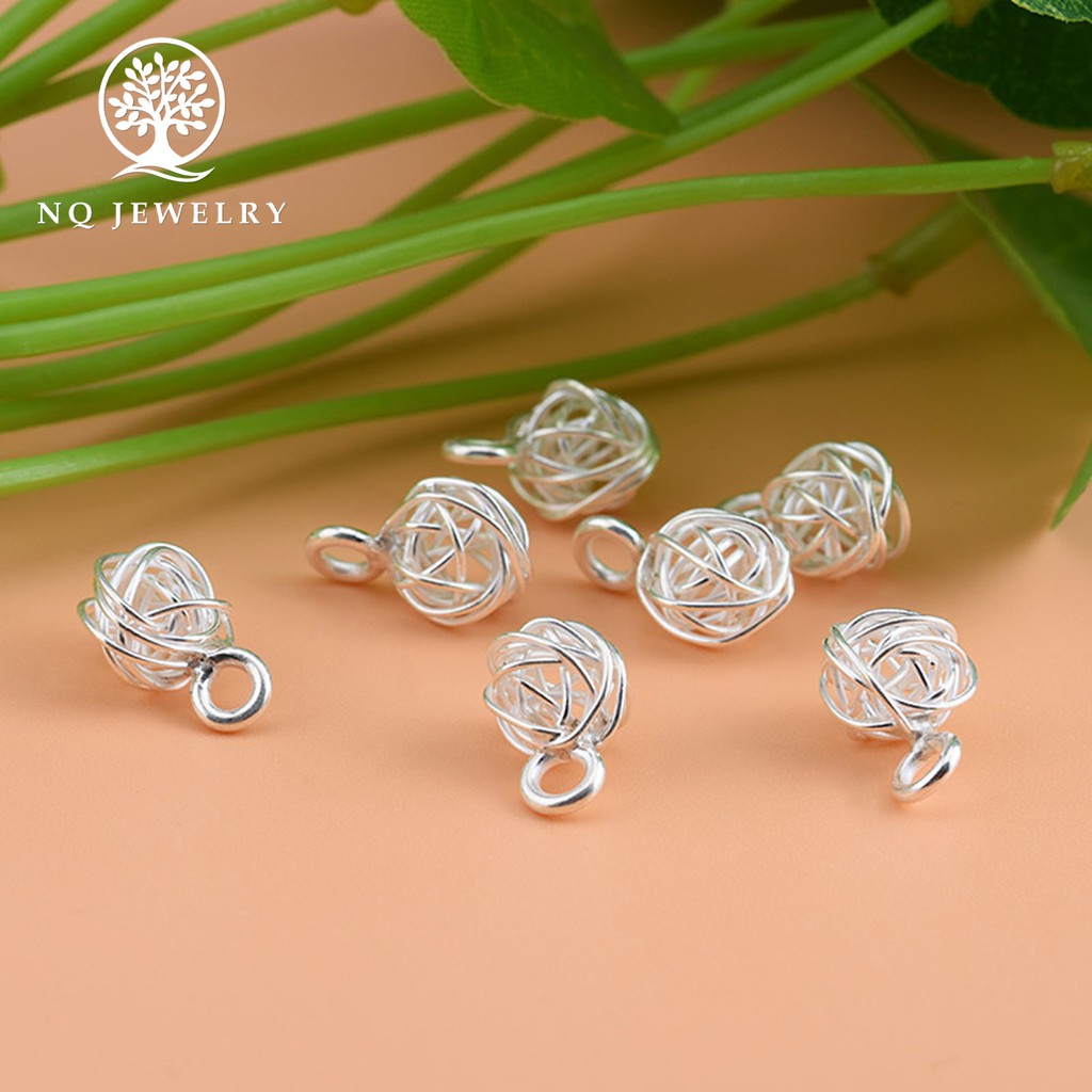 Charm bạc quả cầu mây treo - NQ Jewelry
