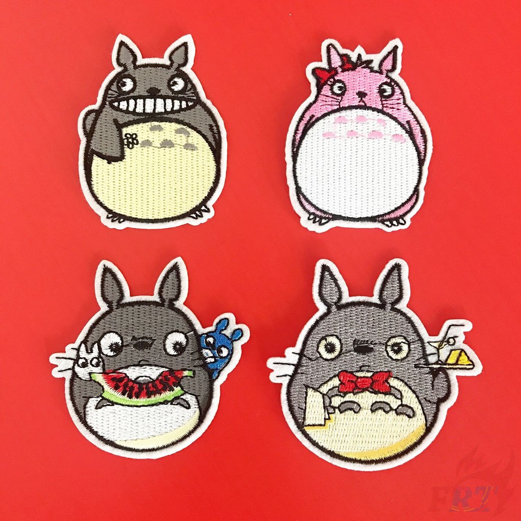 Miếng vá ủi thêu trang trí quần áo hình Totoro xinh xắn kiểu dáng tùy chọn
