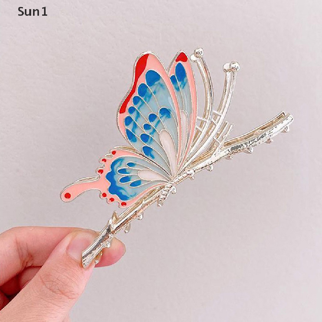 Sun1 &gt; Kẹp Tóc Bướm / Cua / Cá Mập Bằng Kim Loại Thời Trang Thanh Lịch Dành Cho Nữ