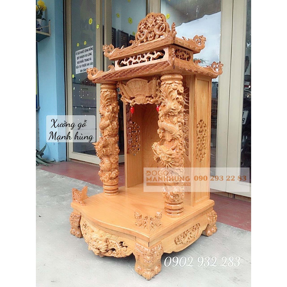 Bàn thờ ông địa mái chùa H68 - Đồ Gỗ Mạnh Hùng