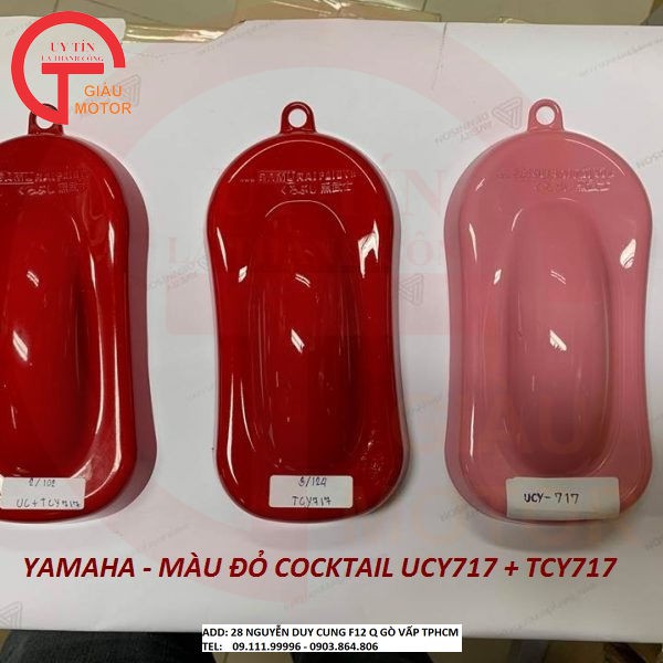 SƠN XỊT SAMURAI HỆ THỐNG MÀU 2 LỚP YAMAHA - MÀU ĐỎ COCKTAIL UCY717 + TCY717