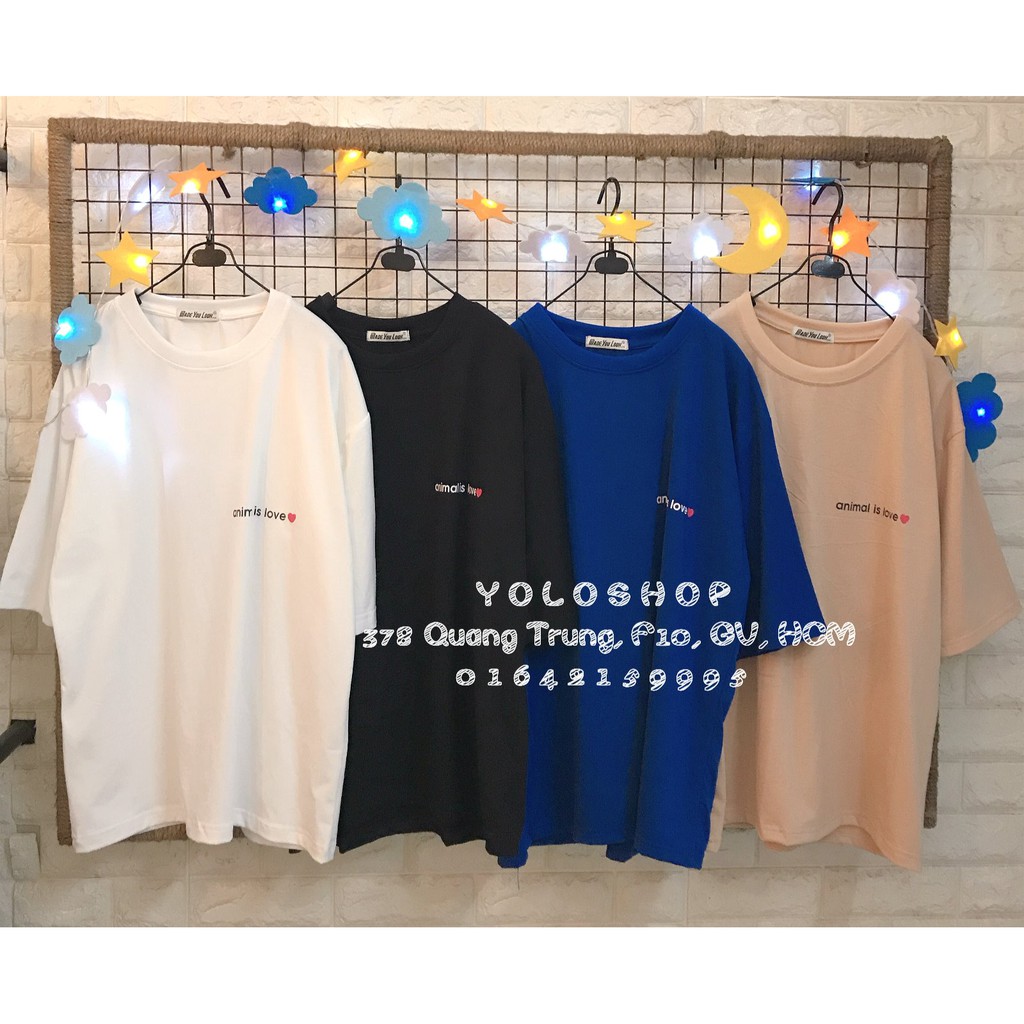 Áo thun tay lỡ ♥️ ANIMAL IS LOVE ♥️ phông Unisex nam nữ tee oversize form rộng pull Ulzzang Streetwear Hàn Quốc vải mềm