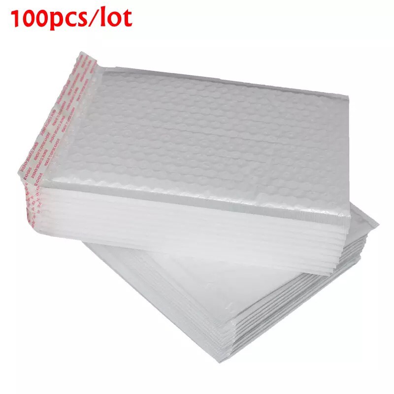 Kích Thước16x16 -100 chiếc Túi Bóng Khí Gói Hàng Niêm Phong Chống Sốc Màu Trắng-Miumeoshop0987