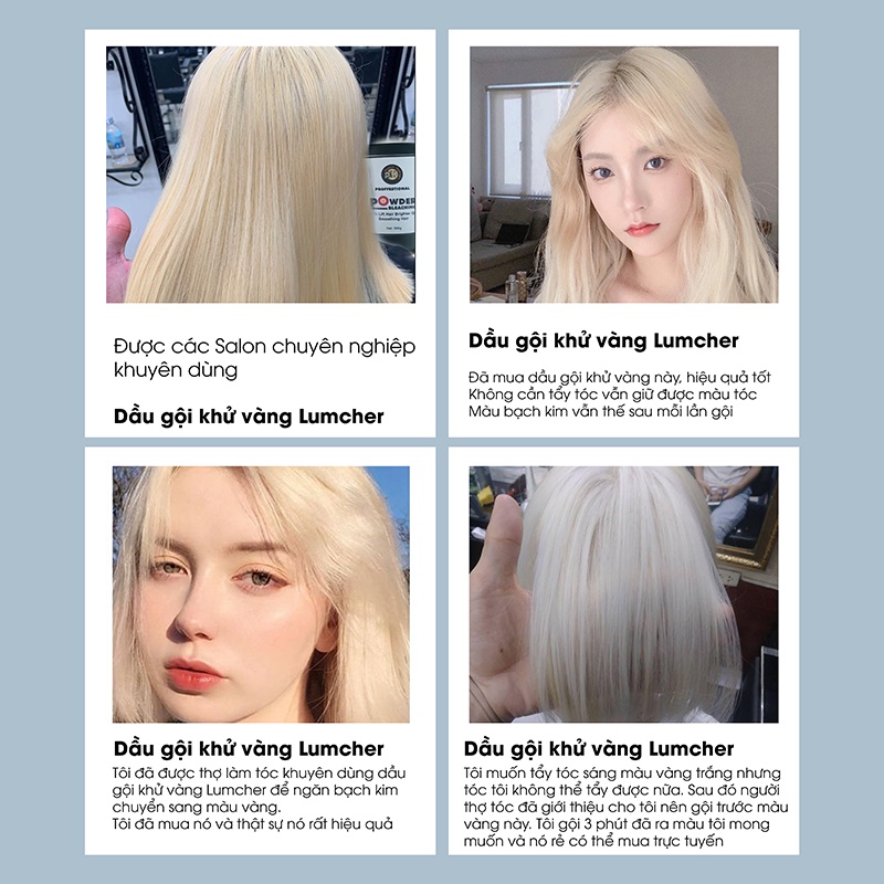 Dầu gội tím khử vàng giữ màu tóc nhuộm tại nhà chính hãng Lumcher