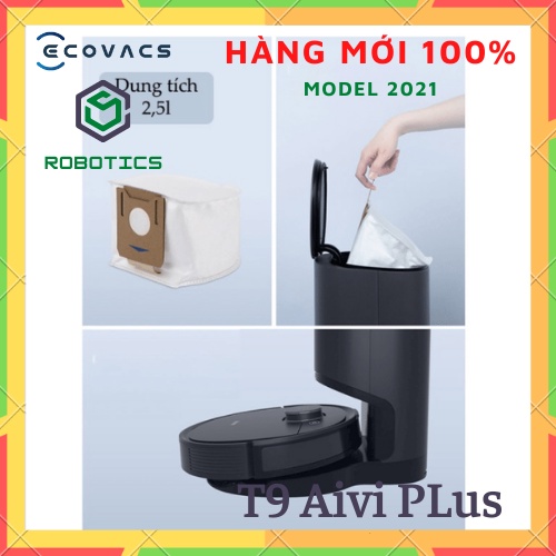 [2021] Ecovacs Deebot T9 Aivi+ ( PLUS) robot hút bụi lau nhà - Tự xử lý rác khi vể sạc- Tặng App Ecovacs Home