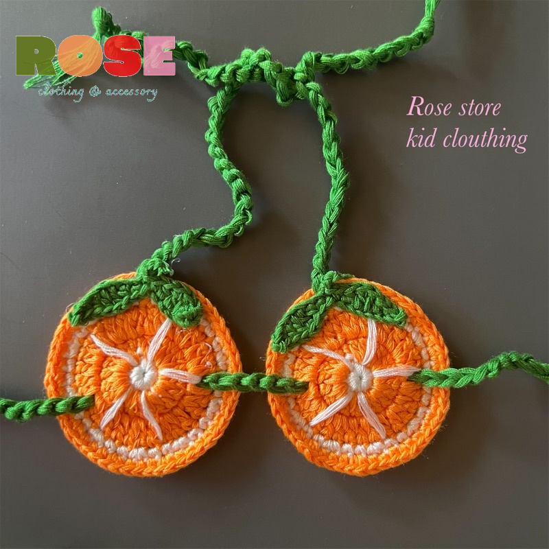 Bikini cam cho bé, đồ bơi đi biển lấy cảm hứng từ trái cam đáng yêu cho bé