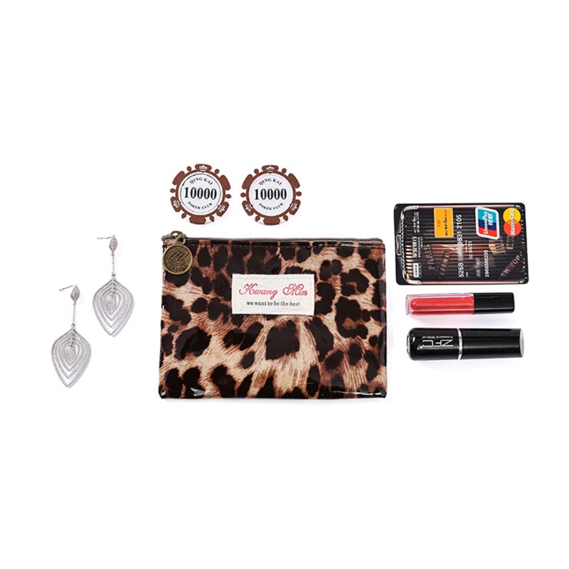 Youyo Túi Đựng Mỹ Phẩm / Đồ Trang Điểm / Tiền Xu Đa Năng Họa Tiết Da Báo Dành Cho