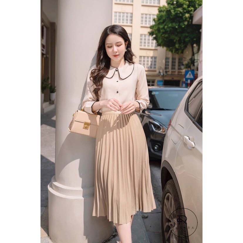 [Quà tặng là chun tóc nữ tính nhiều màu] Chân váy cạp chun xếp ly dáng dài qua gối bling 5 màu siêu đẹp Junnie Closet | BigBuy360 - bigbuy360.vn