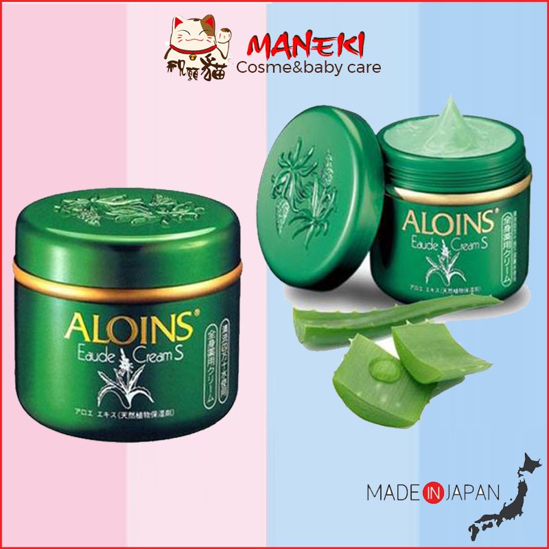 Kem lô hội Aloins Eaude Cream S 185g kem dưỡng ẩm lô hội làm mịn da toàn thân Maneki