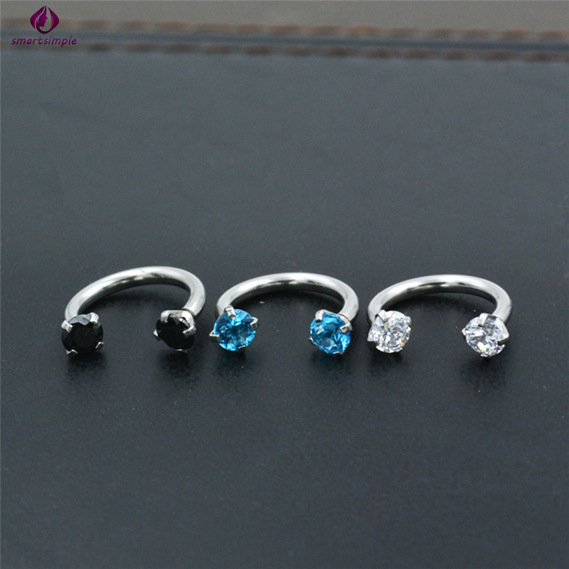 Khuyên Mũi Đính Đá Zircon Tròn 3mm Thời Trang Cho Nữ