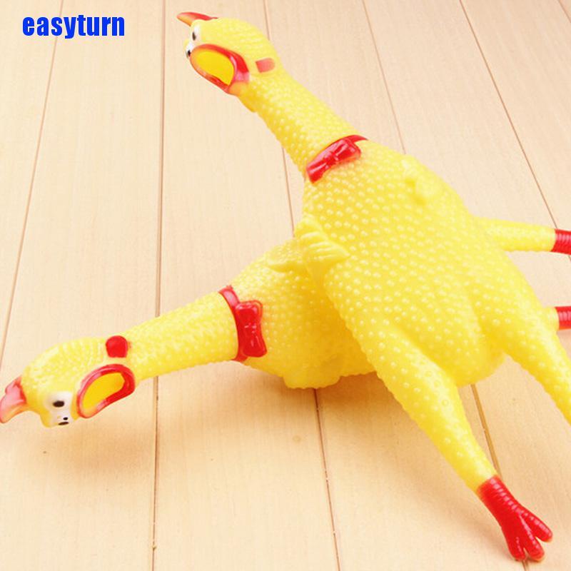 1 Đồ chơi gặm hình con gà phát tiếng kêu màu vàng vui nhộn 17cm