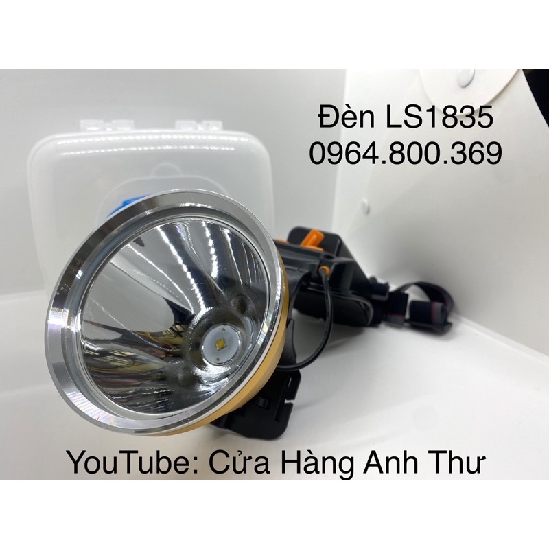 Đèn đội đầu siêu sáng cỡ lớn LS-1835, hiển thị pin, tích hợp cổng USB, chiếu sáng liên tục 10H