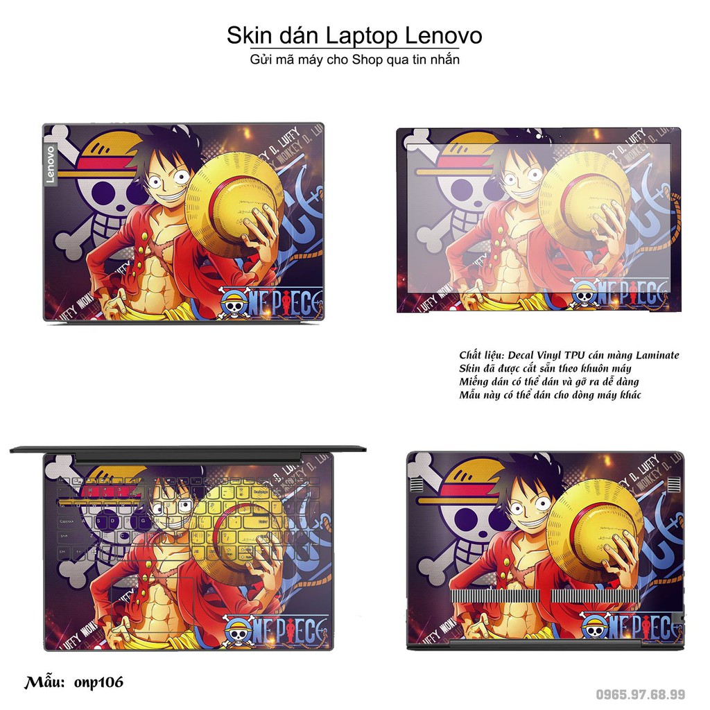 Skin dán Laptop Lenovo in hình One Piece _nhiều mẫu 11 (inbox mã máy cho Shop)