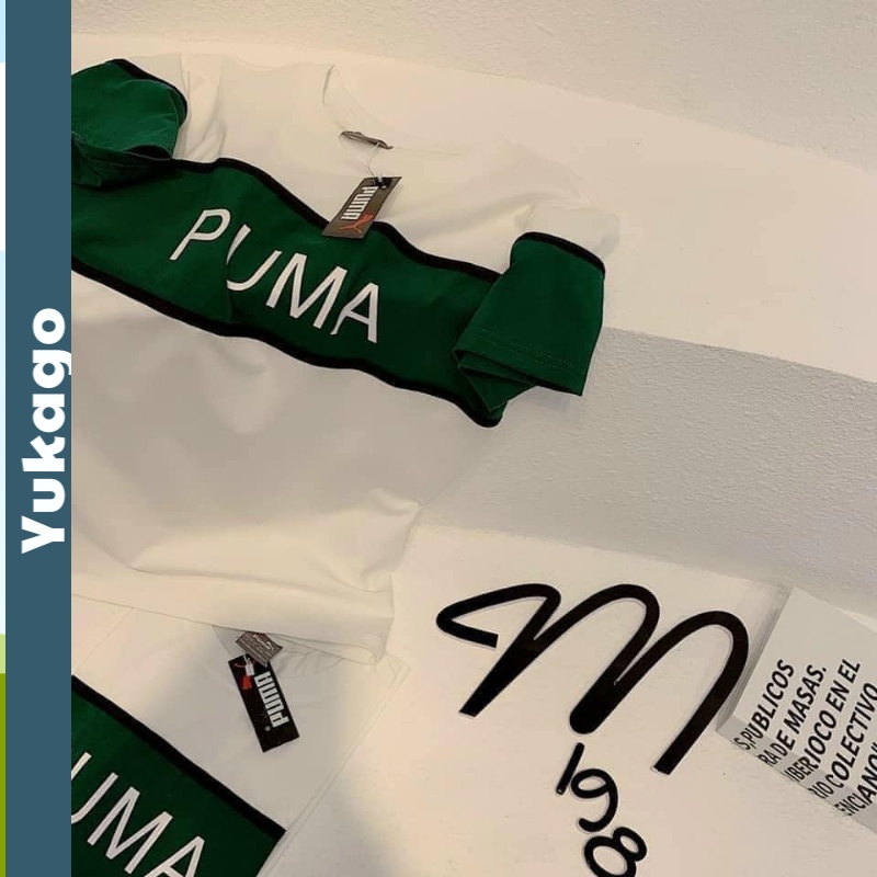 Áo thun nữ chất cotton pu.ma xanh trắng cá tính cho mùa hè M1.109.S | BigBuy360 - bigbuy360.vn