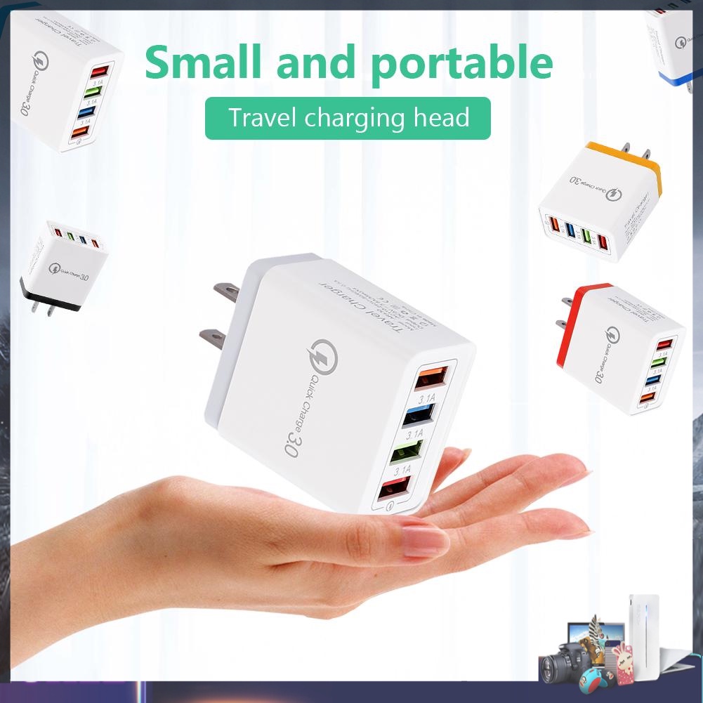 Củ sạc nhanh với 4 cổng USB màu sắc