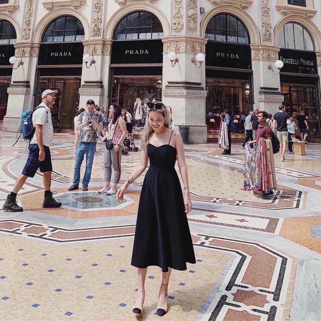 ĐẦM MAXI ĐEN 2S ĐAN CHÉO LƯNG kt