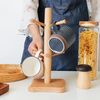 Giá treo ly gỗ sồi mộc