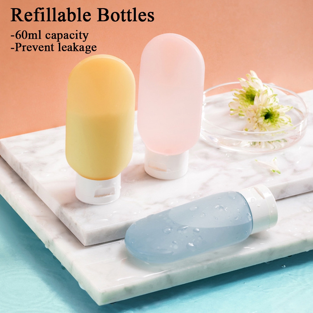 Bình Nước Silicone 60ml Có Nắp Đậy Chống Tràn Tiện Dụng Độc Đáo