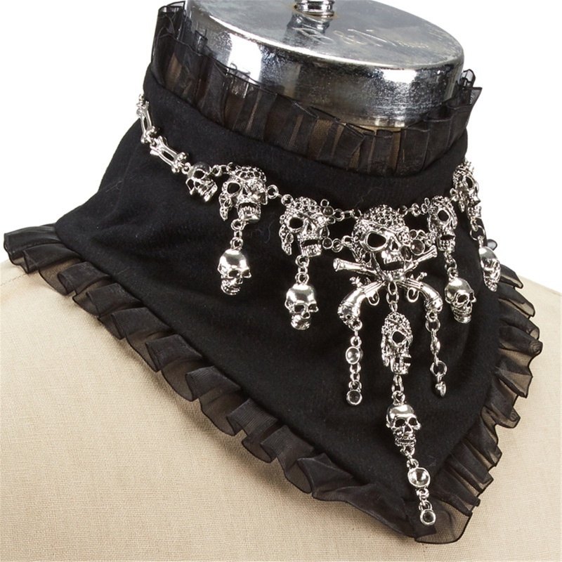 Vòng Cổ Choker Giả Cổ Rùa Nhún Bèo Phong Cách Steampunk