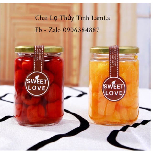 Hũ Thủy Tinh Tròn Nắp Thiếc 220ml - 350ml - 500ml