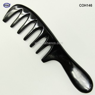 Lược sừng massage đầu giúp lưu thông máu - răng thưa chải tóc xoăn, xù - coh146 - horn comb of hahanco