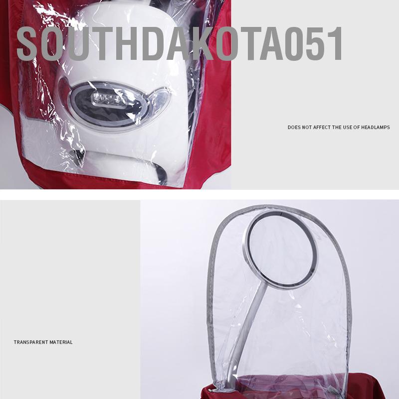 [Hàng Sẵn]  Áo Mưa 1 Người Có Kính Chắn Nước Che Mặt Di động Dày mở rộng Dài chống thấm Có Túi Chùm Gương Chiếu Hậu【Southdakota051】