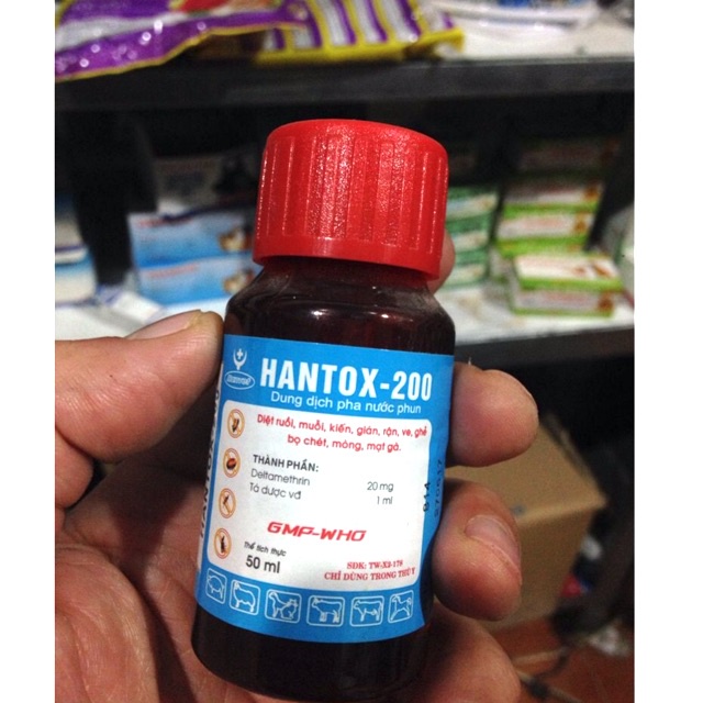 Diệt ve rận HANTOX-200 diệt ruồi, muỗi, vệ sinh môi trường - chai 50ml