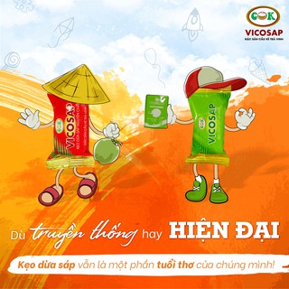 Kẹo dừa sáp Vicosap lá dứa [100g]
