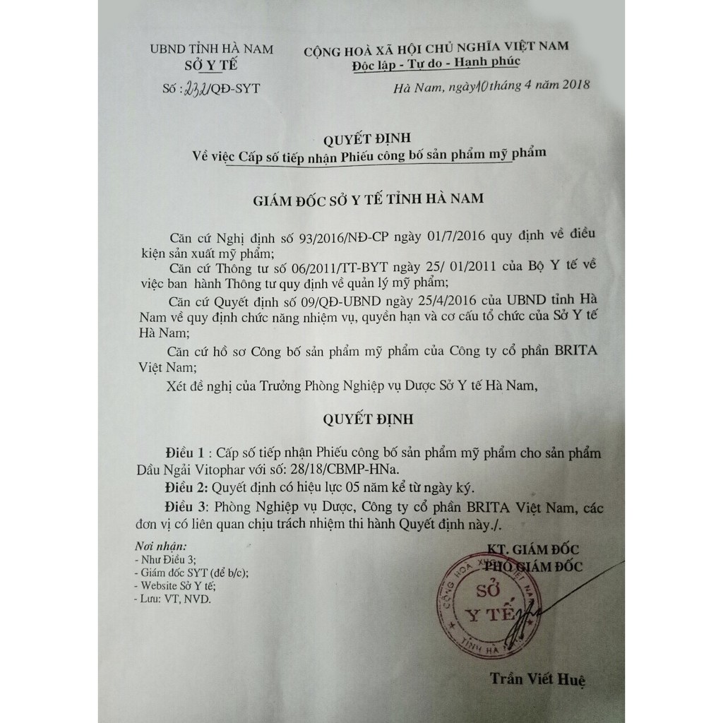 Dầu ngải Vitophar 500ml