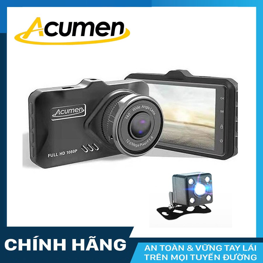 Camera hành trình Acumen D11 có camera lùi + thẻ nhớ 16GB Class 10