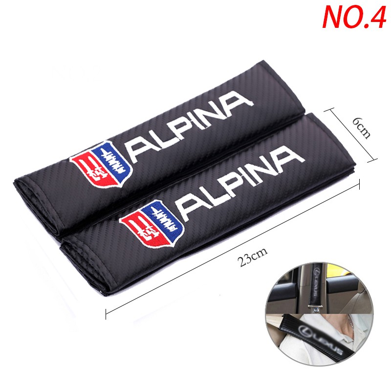 BMW Alpina Carbon Fiber Car Steering Wheel Cover Seat Belt Pad Cover Shoulder Pad Seat Gap Stopper Slit Filler Leak Proof Protector