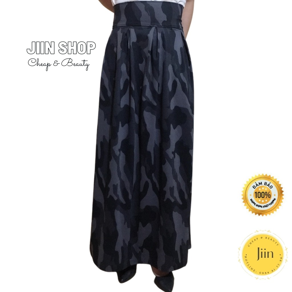 Chân váy chống nắng nữ, quây váy xòe cạp cao, chất vải lạnh cao cấp by Jiin shop