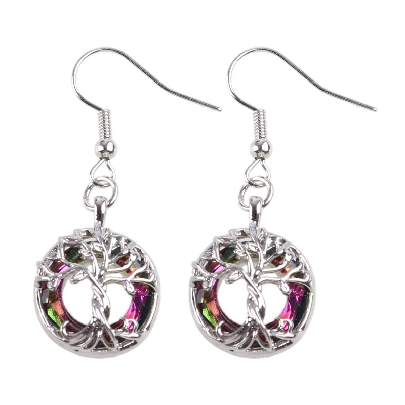 1 Cặp Bông Tai Hợp Kim Dáng Dài Hình Cây Có 2 Màu Thời Trang Cho Nữ