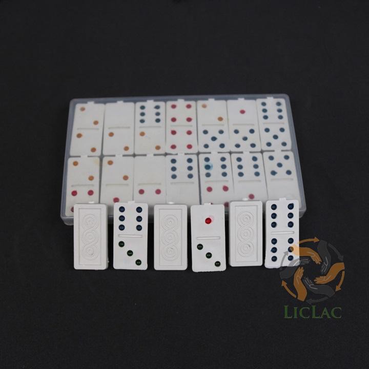 Hộp đồ chơi bộ cờ Domino giá rẻ màu Trắng Ngà có hộp đựng cờ - Bộ Chơi Cờ Giải Trí - LICLAC