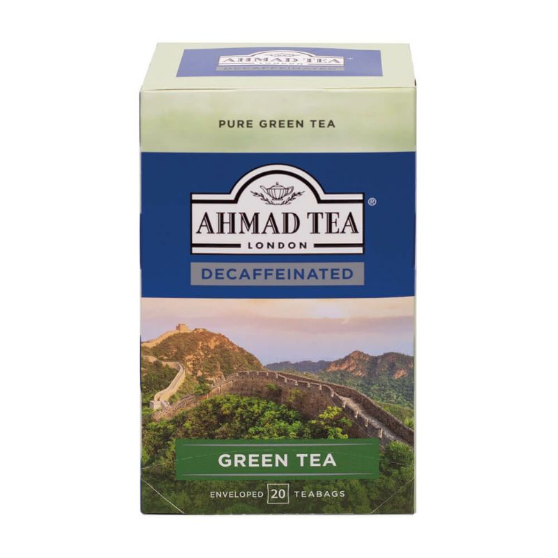Trà Xanh khử caffein - AHMAD decaffeinated green tea 40g/20bags (túi lọc có bao thiếc)