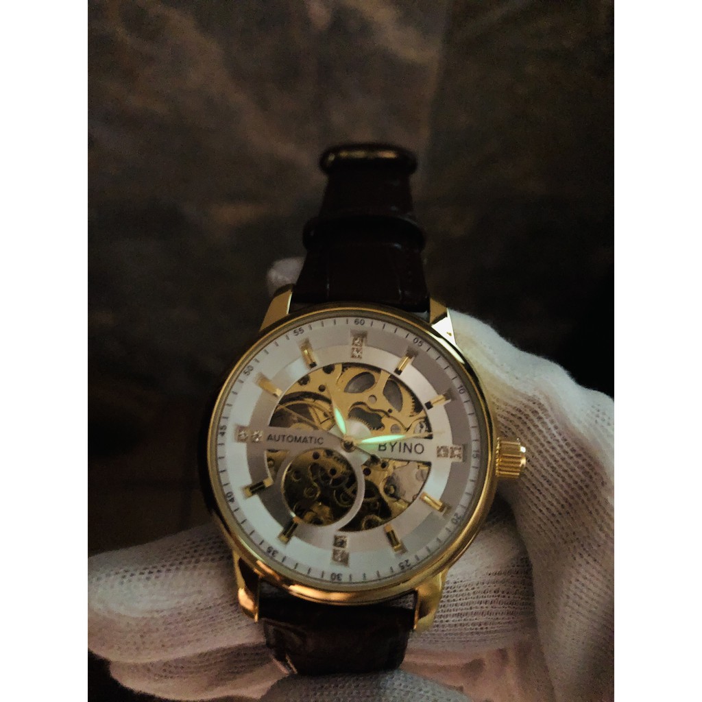 Đồng hồ nam cơ BYINO52 chính hãng dây da cao cấp (tặng kèm hộp đồng hồ) | BigBuy360 - bigbuy360.vn
