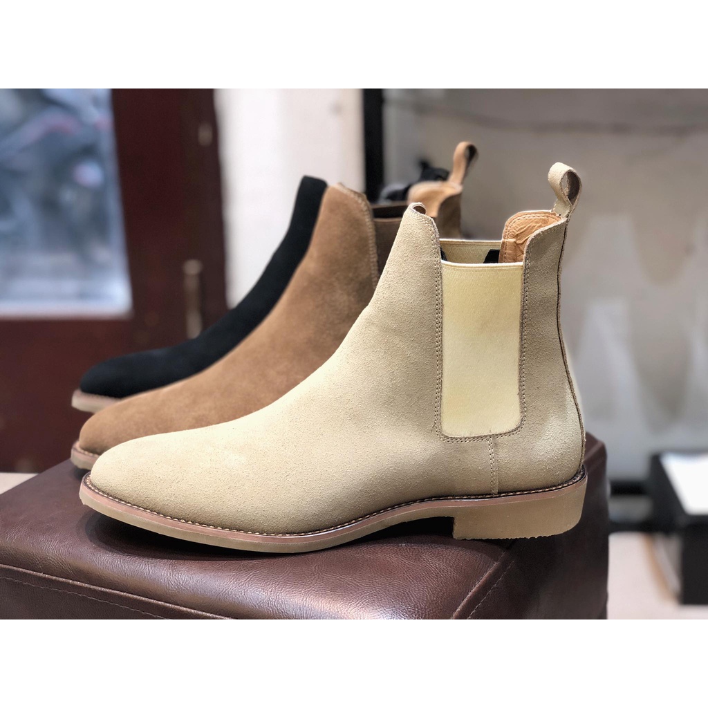 Giày Chelsea boots Da Lộn Cao Cấp Đế Cao Su Êm Cực Bền BẢO HÀNH 12 THÁNG