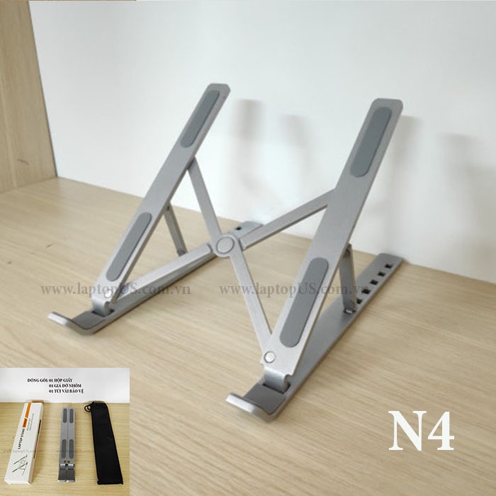 Kệ Giá Đỡ Laptop Macbook Stand Nhôm Tản Nhiệt Tặng Kèm Túi Chống Trầy