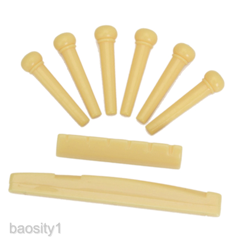 Nút xương đàn và ghim ngựa đàn màu vàng cho đàn guitar acoustic tiện dụng